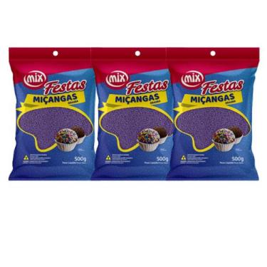 Imagem de 03 Confeito Miçanga Confeitaria Brigadeiro Várias Cores Kit - Mix, Rox