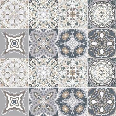 Imagem de Adesivo de Azulejo - Ladrilho Hidráulico - 15cm x 15cm - 16un - 336Azm