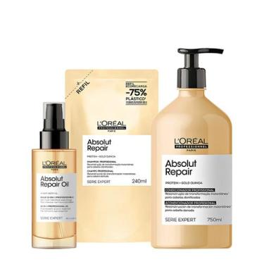 Imagem de Kit L'Oréal Professionnel Absolut Repair Gold Duo Refil Oil (3 produto