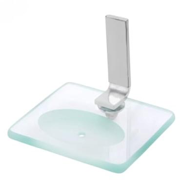 Imagem de Saboneteira de Vidro Luxo, Quadrada, Transparente, 8mm de Espessura, 11,5x10cm, com Kit de Instalação