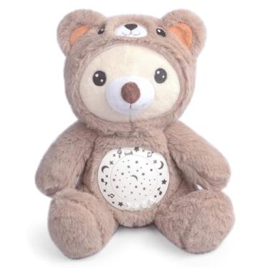 Imagem de Pelúcia Musical Bebê 3 em 1 Luz Som Projeção Estrelas Sensor de Choro Carneirinho ou Ursinho (Urso)