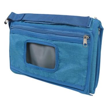 Imagem de Dynwave Trocador de fraldas, tapete trocador dobrável, compacto, confortável, travesseiro com bolso para lenços umedecidos, acessórios leves e removíveis, Azul