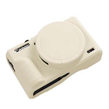 Imagem de Easy Hood Capa G7X Mark Iii, Capa Protetora Para Câmera Digital Canon Powershot G7X Mark Iii, Capa De Lente Removível, Capa De Silicone, Capa De Câmera Macia, Capa Protetora De Borracha, Corpo Bege