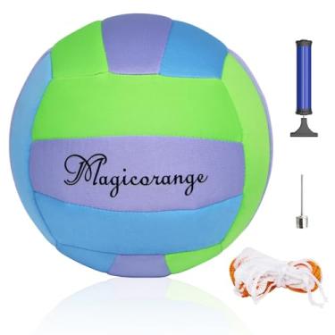 Imagem de Magicorange Bola de vôlei Softy, bola de vôlei colorida tamanho 5 oficial para uso interno (colorido)