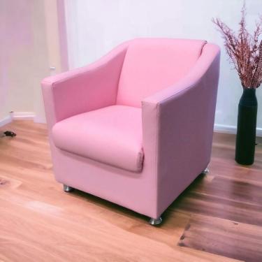 Imagem de Poltrona Decorativa Tila Reforçada Consultório Sala E Recepção Courino Rosa Sj Móveis E Decoração