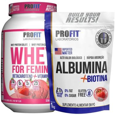 Imagem de WHEY PROTEIN FOR FEMINY 907G l ALBUMINA COM BIOTINA 1KG l PROFIT-Unissex