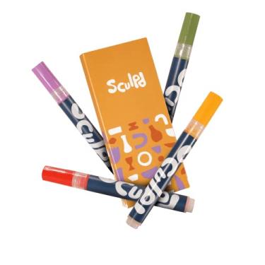 Imagem de Sculpd Conjunto de canetas de tinta acrílica, tons Bloomsbury, pontas finas premium para pintura de cerâmica, madeira, papelão, papel, vidro e a maioria das outras superfícies, 4 cores modernas para