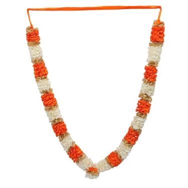 Imagem de Guirlanda de fita de flores de mala artificial mala grande para ídolo-mala para Deus Pooja Sringar ornamento de artigo para decoração de festival tradicional indiano multiuso de inauguração de casa