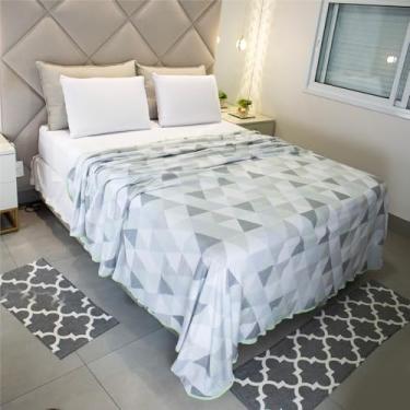 Imagem de Lençol Casal Sem Elástico Malha Estampada 100% Algodão Para Se Cobrir 2,20 x 2,20m Toque Macio, Conforto e Durabilidade Cozzilar (Modelo 10)