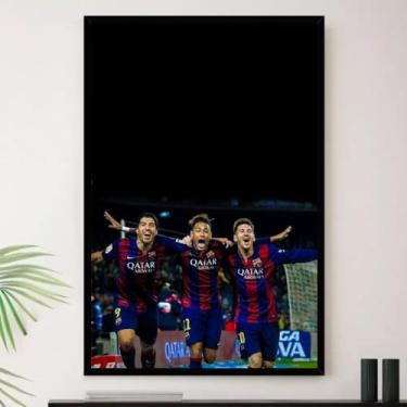 Imagem de Genérico, Quadro Trio Msn Messi Suarez Neymar Decorativo A4 23x33cm