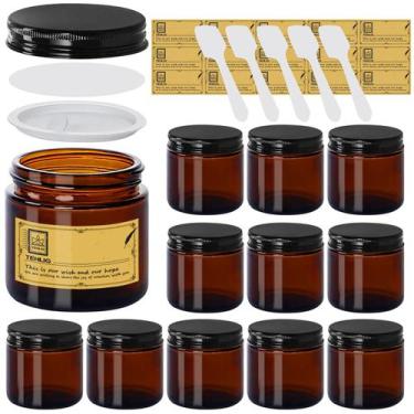 Imagem de Frascos de vidro TENLIG Amber 120 mL com tampas, pacote com 12