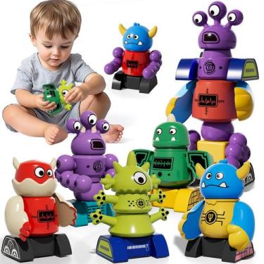 Imagem de Magnet Robot Toys MSKOLER para crianças de 3 a 5 anos com caixa de arm