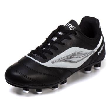 Imagem de Chuteira Adulto Couro Futebol Campo 4614CA - AS099 - Euro Soccer, Pret