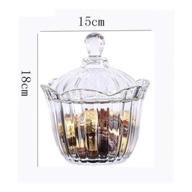 Imagem de Potiche Bomboniere Vidro Tampa Requinte 18X15