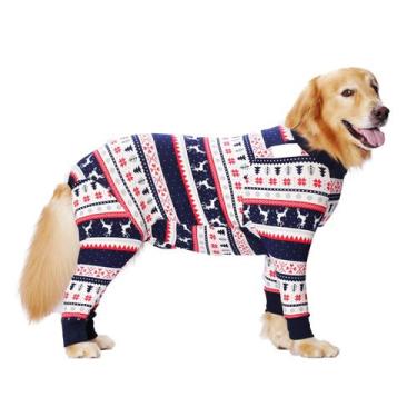 Imagem de Roupa de recuperação para cães Yeapeeto 4XL Cone Alternative Xmas Blue