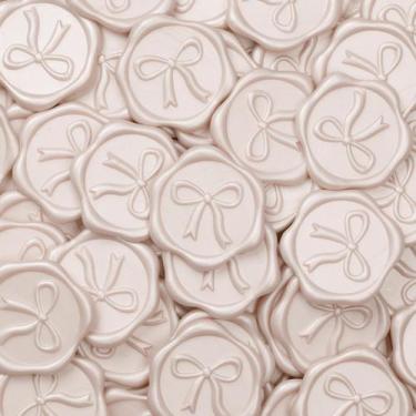 Imagem de Adesivos Wax Seal UNIQOOO 3D Bow Champagne 50 unidades