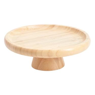 Imagem de PRATO PARA BOLO DE BAMBU COM PÈ LOTUS 20CM X 7,8CM