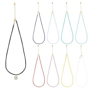 Imagem de CHGCRAFT 9 peças de colar de seda tecida com achados de latão, colar colorido, corrente de pulseira, cordão para fazer joias, pingentes, pingentes de cores mistas, nylon, 50 cm