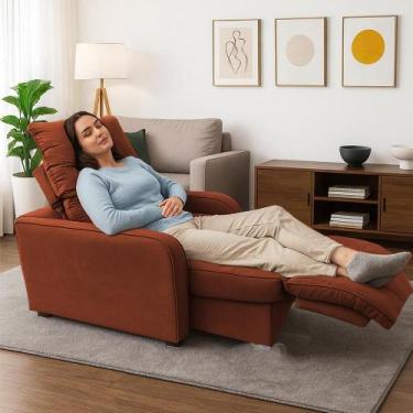 Imagem de Poltrona Retratil e Reclinavel Azera - Bl DECOR, terracota