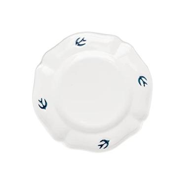 Imagem de Prato de serviço pratos de jantar de cerâmica em relevo cozinha prato de jantar doméstico simples sobremesa fresca prato de salada lava-louças e micro-ondas pratos seguros (cor: B, tamanho: L)