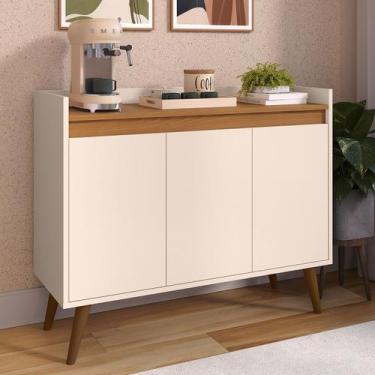 Imagem de Aparador Buffet Armário Sala Cantinho Do Café Hall De Entrada 3 Portas