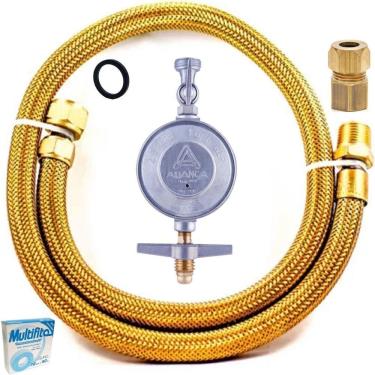 Imagem de Kit Instalação Gás Mangueira Cobre 2,50 Metro Botijão Glp