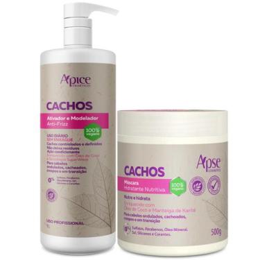 Imagem de Kit Apice Cachos Nutritivo Ativador Modelador 1L Máscara 500g