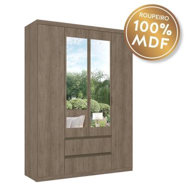 Imagem de Guarda-Roupa 4 Portas com Espelho Nobre 100 MDF THB