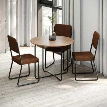 Imagem de Conjunto 2 Cadeiras de Jantar Next Tecido Revest Sintético Est.Preta -