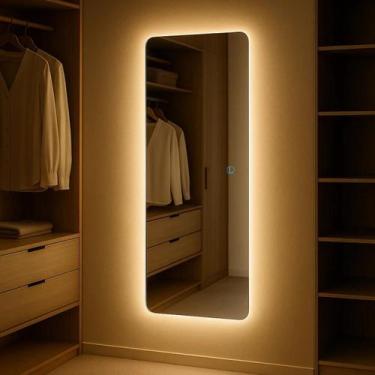 Imagem de Espelho Grande Corpo Inteiro Decorativo Com Led Orgânico 90cm - Genéri