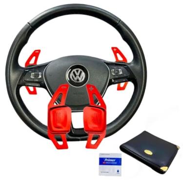 Imagem de Extensor Borboleta Paddle Shift Marcha Volante Compatível Com Golf Passat Novo Polo (VERMELHO)