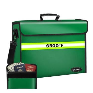 Imagem de Bolsa organizadora de arquivos com camadas de pasta removíveis/carteira, organizador de documentos à prova de fogo de 3,593 °C com trava e tira reflexiva, caixa de armazenamento portátil para viagem