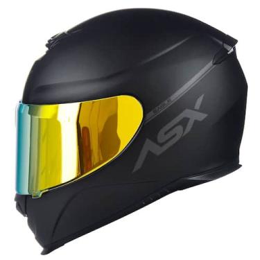 Imagem de Capacete Fechado ASX Eagle Solid Preto Fosco com Viseira Colorida Dour