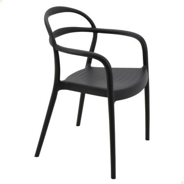 Imagem de Cadeira Tramontina Sissi ECO em Polipropileno e Fibra de Vidro com Braços Preto 92045409