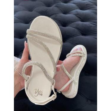 Imagem de Sandália Papete Feminina Rasteirinha Moda Casual Fashuin Tiras Pedrari