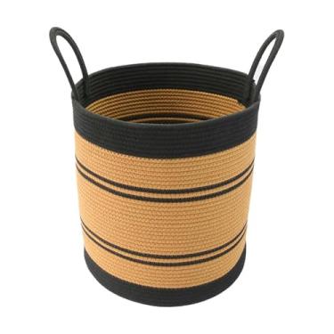 Imagem de AFXGUSD Cesto de Roupa Suja Tecido à Mão, Organizador de Armazenamento, Recipiente, Brinquedos, Roupas, Organizador para Lavanderia, 35 Cm X 35 Cm X 38