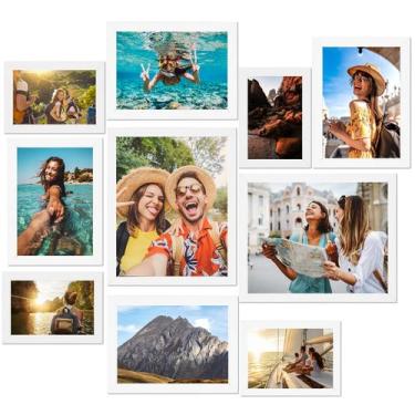 Imagem de Conjunto de molduras para fotos Fixwal Collage White, pacote com 10 ta