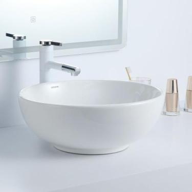 Imagem de Cuba Deend de Cerâmica Rotonda Rialzata Para Banheiro 44x44x15cm