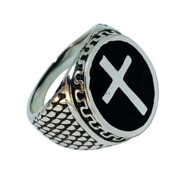 Imagem de Anel Cruz e Resina - Cod 828 - Carlitos Joias, 19