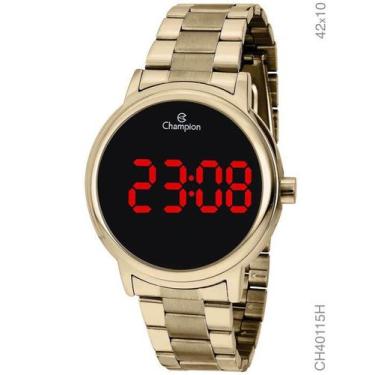 Imagem de Relógio Champion Feminino Digital Dourado Led Vermelho + NF