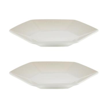 Imagem de KIT LE CREUSET 2 PRATOS HEXAGON RASO EM CERÂMICA 16CM MERINGUE