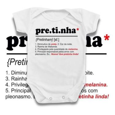 Imagem de Body Bebê Pretinha Nome Significado Emponderamento Menina - Borizinho 