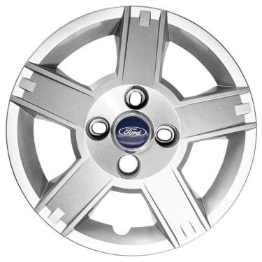 Imagem de Jogo 4 Calotas Aro 14 Ford Fiesta Hatch Sedan 2008/10 Prata