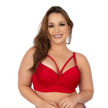 Imagem de Sutiã Lingerie Reforçado Strappy Plus Size Vekyo Confortavel Básico Di