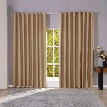 Imagem de Cortina Blackout em Tecido Premium Corta Luz Para Sala e Quarto Decorativo Elegante Blecaute(Avelã,5,00 x 2,80)