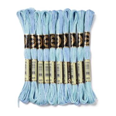 Imagem de 10 novelos 80 m 0,5 mm 6 camadas poliéster bordado fio de ponto cruz segmento tingido linha de costura multiuso suprimentos de costura doméstica para máquina de costura e costura manual