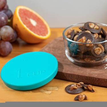 Imagem de 2 peças 1 xícara de tampas de silicone verde para pirex e âncora de vidro 7202-PC 1 xícara, tampas de 9,7 cm de diâmetro (verde)