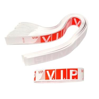 Imagem de 100 peças de pulseiras VIP à prova d'água vermelhas para festa pulseiras leves de papel para parques de diversão, shows, festivais e eventos"