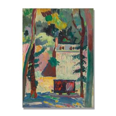 Imagem de NHLDZYH Impressionismo Cartaz (O Vagão Ferroviário) por Raoul Dufy, Impressões de Arte Cartazes Pintores Famosos, Impressões em Tela Famosas, Arte de Parede Sala de Estar Moderna. 80 x 112 cm Apenas