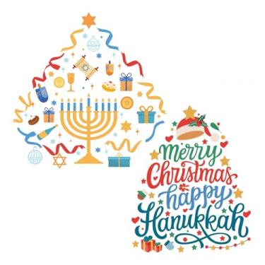 Imagem de HLNIUC Adesivo de parede de Natal de Hanukkah